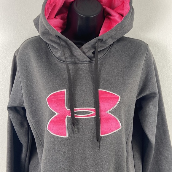 ✨3/$25✨ Under Armour Pink and Gray Hoodie - S - Picture 2 of 7